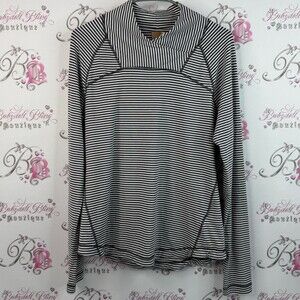 Indyeva long sleeve stripes stretchy Striped Black and White Women's Top